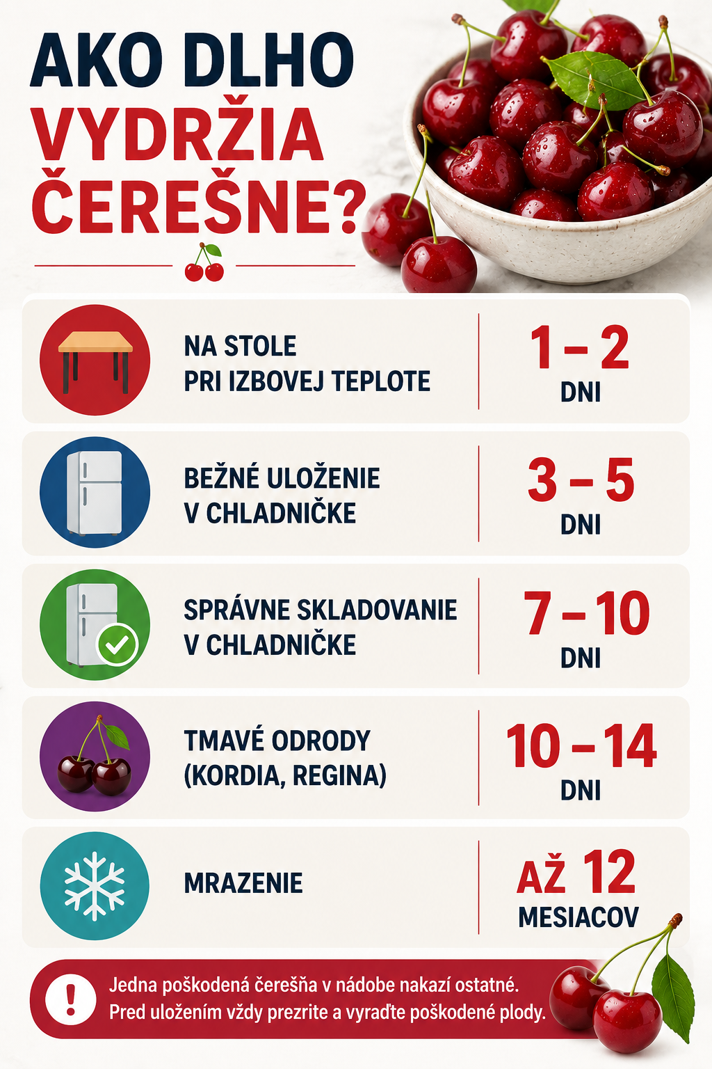 Ako skladovať čerešne?